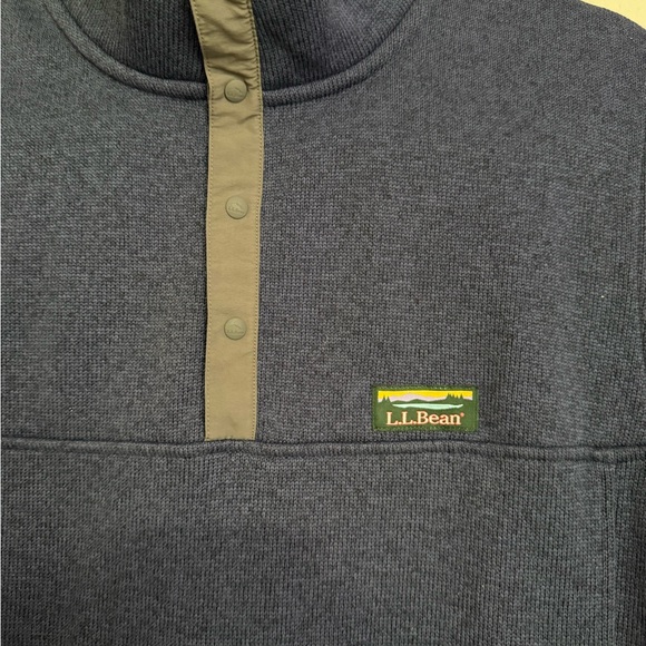 L.L. Bean Men's Navy Zip-Up Sweater - Picture 3 of 5